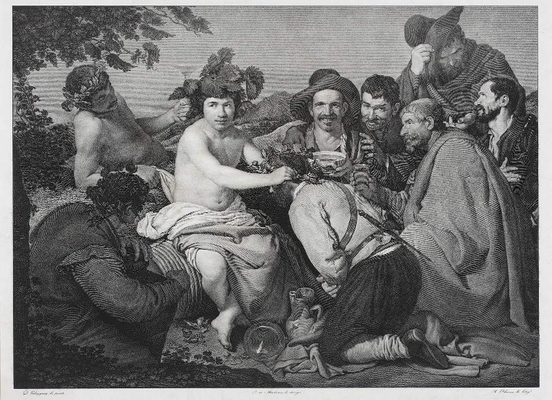 Bacchus crowning drunken men
