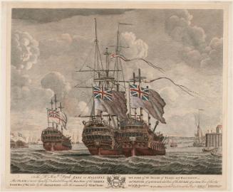 The Stern Views of the Terrible and Neptune of 74 Guns each, also that of the Severn of 50 Guns