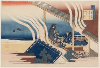 Poem by Fujiwara no Yoshitaka, from the series One Hundred Poems Explained by the Nurse (Hyakunin isshu uba ga etoki)