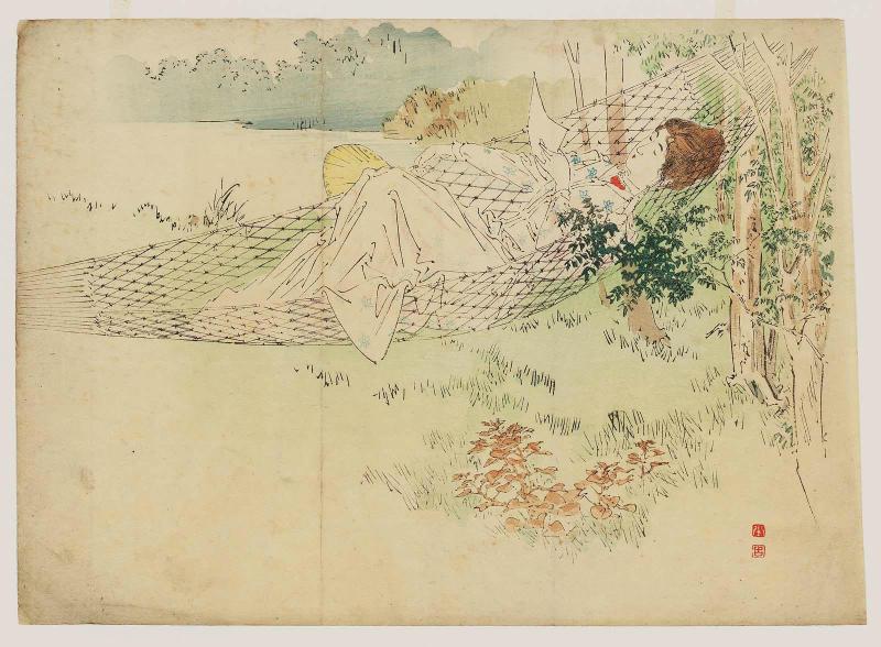 Mount Karôto (Karôtoyama), frontispiece illustration from the literary magazine Bungei kurabu, vol. 6, no. 9
