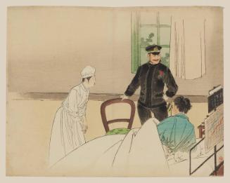 The Torpedo Officer (Suirai shikan), frontispiece illustration from the literary magazine Bungei kurabu, vol. 1, no. 8