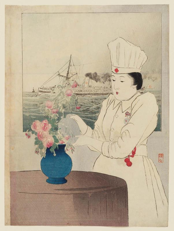 Nurse (Kangofu), frontispiece illustration from Bungei kurabu, vol. 10, no. 6