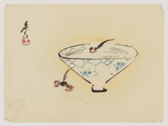 Bowl with Floating Bird Toys