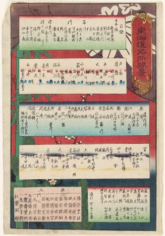 Title page, first edition, from the series Scenes of Famous Places along the Tôkaidô Road (Tôkaidô meisho fûkei), also known as the Processional Tôkaidô (Gyôretsu Tôkaidô)