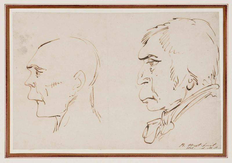 Two Male Heads in Profile