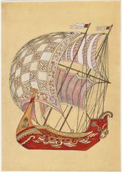 Stage Design with Ancient Russian Boat