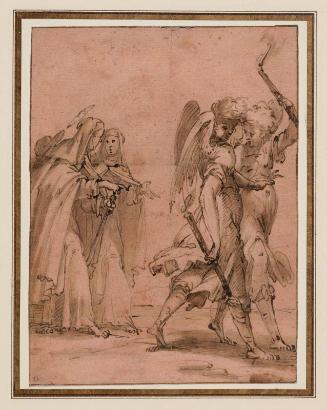 A Pilgrim Saint and a Nun Led by Two Angels
