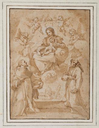 Virgin and Child Adored by Sts. Dominic and Francis before a View of Pisa