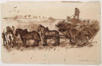 Horses and Hay Cart