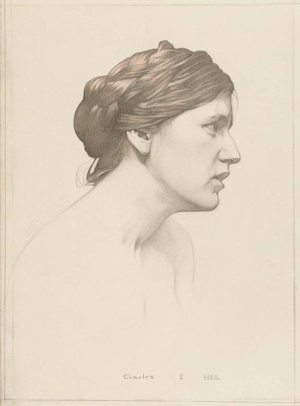 Profile Head, with Braided Hair