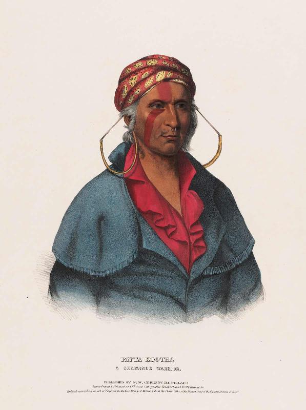 History of the Indian Tribes of North America: Payta-Kootha. A Shawanoe Warrior.
