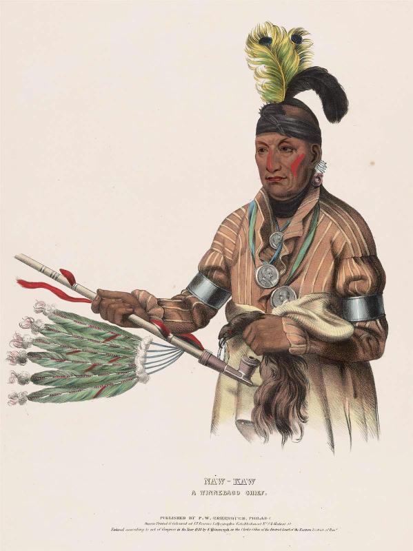 History of the Indian Tribes of North America: Naw-Kaw. A Winnebago Chief.