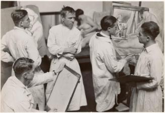Untitled (The painter Otto Dix instructing a class in figure painting)