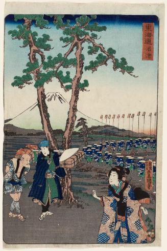 Numazu, from the series Scenes of Famous Places along the Tôkaidô Road (Tôkaidô meisho fûkei), also known as the Processional Tôkaidô (Gyôretsu Tôkaidô), here called Tôkaidô