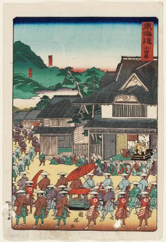 Odawara, from the series Scenes of Famous Places along the Tôkaidô Road (Tôkaidô meisho fûkei), also known as the Processional Tôkaidô (Gyôretsu Tôkaidô), here called Tôkaidô