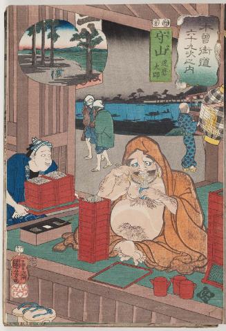 Moriyama: Daruma Daishi, from the series Sixty-nine Stations of the Kisokaidô Road (Kisokaidô rokujûkyû tsugi no uchi)