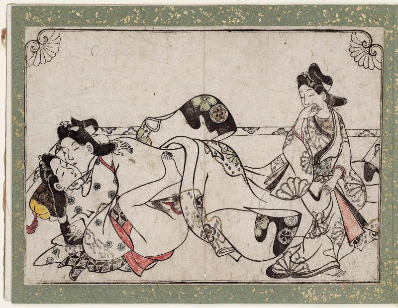 Young Couple Observed by Female Attendant, from an untitled erotic series