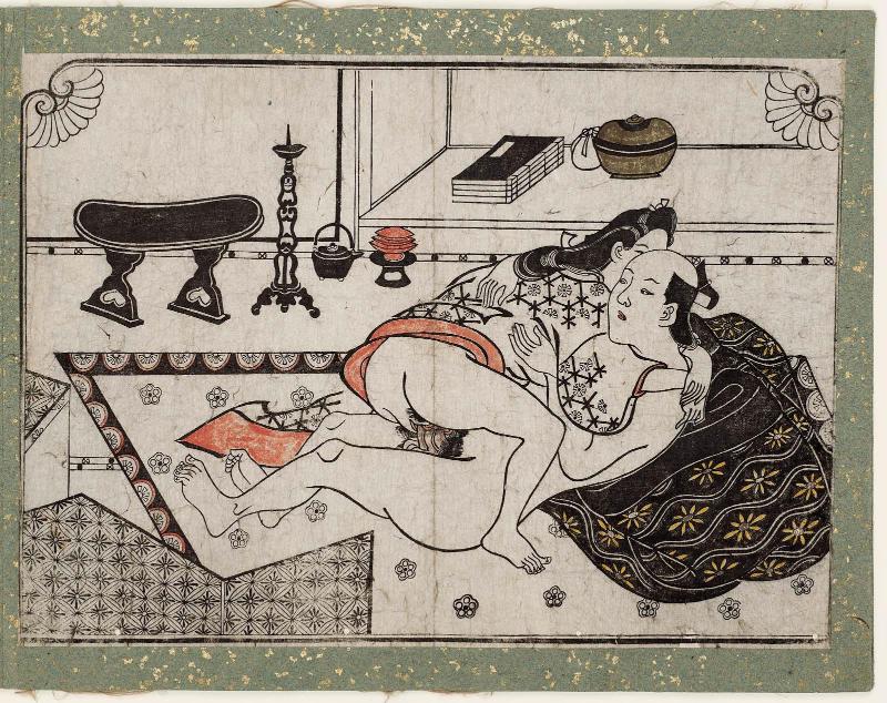 Courtesan and Client in an Elegantly Decorated Room, from an untitled erotic series