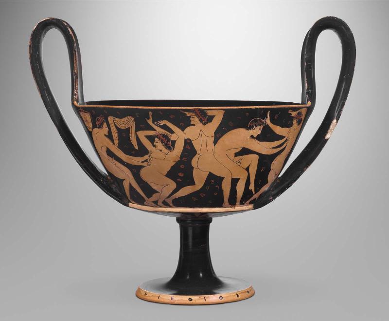 High-handled drinking cup (kantharos) with erotic scenes