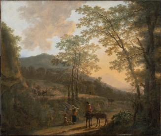 Italian Landscape with Peasants and Donkeys