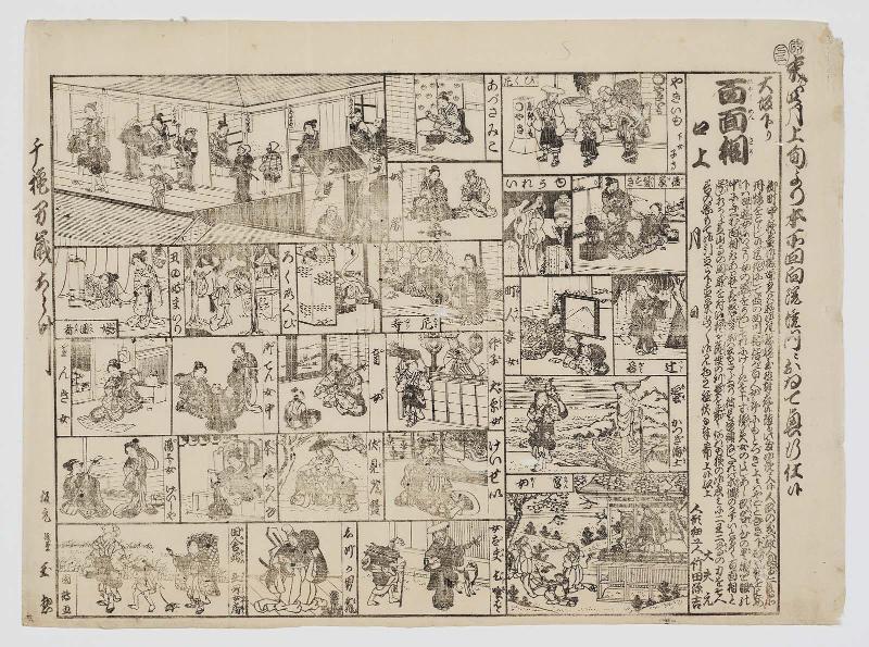 Dolls with a Hundred Faces, from Osaka (Ôsaka kudari hyaku mensô), Displayed on the Grounds of the Ekô-in Temple in Honjo