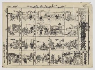 Board Game of Yaji and Kita's Trip to Ise, from the Novel Hizakurige (Yajirobei Kitahachi Hizakurige Ise sugoroku)
