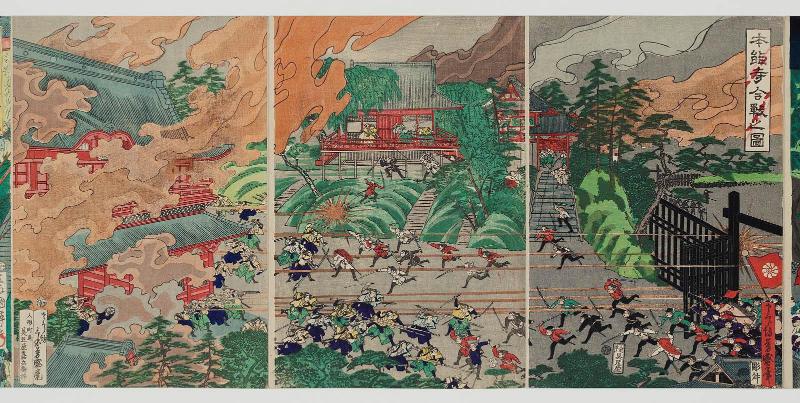 The Battle at Honnô-ji Temple (Honnô-ji kassen no zu)