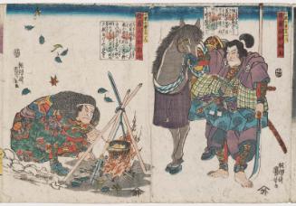 Gotô Hyôsuke Suketaka (R) and Gotô Daihachirô Takatsugu (L), from the series Ten Brave Retainers of Oguri (Oguri jû yûshi no hitori)