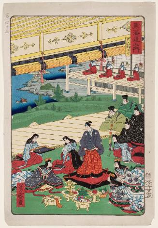 Kyoto: Preparing to Go Out (Kyôto, oidetachi), from the series Scenes of Famous Places along the Tôkaidô Road (Tôkaidô meisho fûkei), also known as the Processional Tôkaidô (Gyôretsu Tôkaidô)