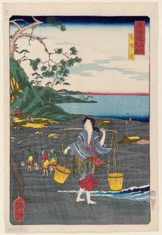 Takashi Bay (Takashi no ura), from the series Scenes of Famous Places along the Tôkaidô Road (Tôkaidô meisho fûkei), also known as the Processional Tôkaidô (Gyôretsu Tôkaidô), here called Tôkaidô meisho no uchi