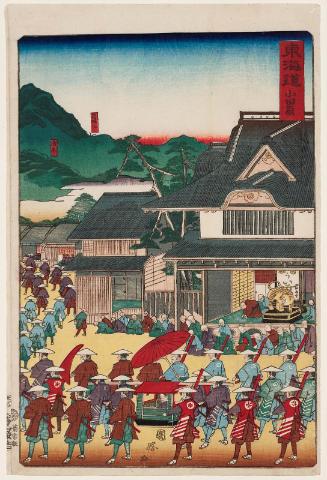 Odawara, from the series Scenes of Famous Places along the Tôkaidô Road (Tôkaidô meisho fûkei), also known as the Processional Tôkaidô (Gyôretsu Tôkaidô), here called Tôkaidô