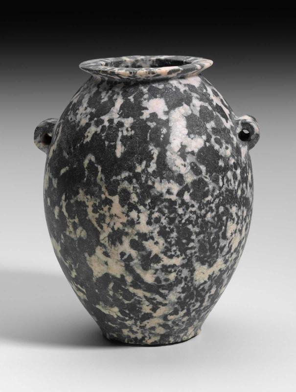 Tall ovoid jar with lug handles