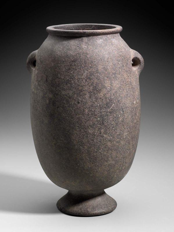 Tall footed jar with handles