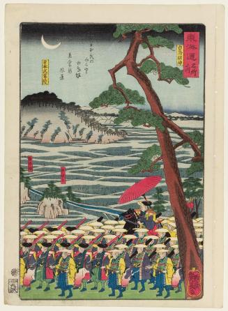 Shiratori Myôjin Shrine (Shiratori Myôjin), from the series Scenes of Famous Places along the Tôkaidô Road (Tôkaidô meisho fûkei), also known as the Processional Tôkaidô (Gyôretsu Tôkaidô), here called Tôkaidô meisho no uchi