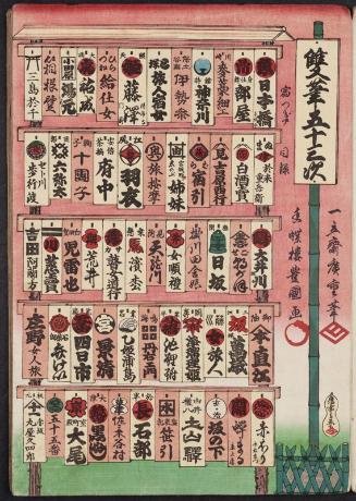 Title page, from the series The Fifty-three Stations [of the Tôkaidô Road] by Two Brushes (Sôhitsu gojûsan tsugi)