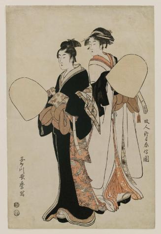 Young Couple Dressed as Komusô, After a Picture by the Old Master Suzuki Harunobu (Kojin Suzuki Harunobu zu)