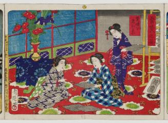 Distinguishing Eggs of Silkworms (Sanshu o miwakeru zu), No. 8 from the series Sericulture in Pictures (Kaiko no zu)