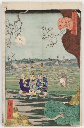 No. 3, Strange Events at Tomonoura in Asakusa (Asakusa Tomonoura no kikai), from the series Comical Views of Famous Places in Edo (Edo meisho dôke zukushi)