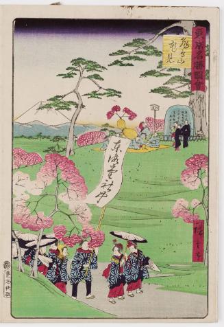 Cherry-blossom Viewing at Asuka Hill (Asuka-yama hanami), from the series Famous Places in Tokyo (Tôkyô meisho zue)