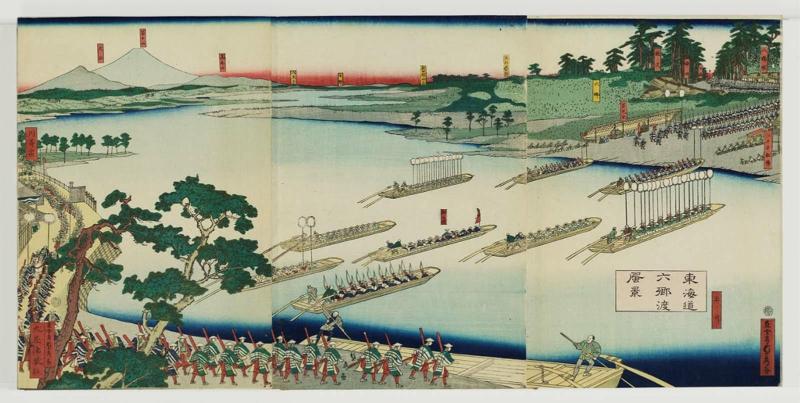 Scenery of Rokugô Ferry on the Tôkaidô (Tôkaidô Rokugô no watari fûkei)