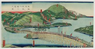 The Eight Views of Ômi in a Single View, Seen from the Tôkaidô Road (Tôkaidô Ômi hakkei ichiran no zu)