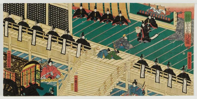 Lord Yoritomo Is Rewarded by the Emperor for Subjugating the Heike (Yoritomo kô Heike tsuitô no zu)