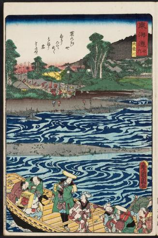 Tenryû River (Tenryûgawa), from the series Scenes of Famous Places along the Tôkaidô Road (Tôkaidô meisho fûkei), also known as the Processional Tôkaidô (Gyôretsu Tôkaidô), here called Tôkaidô no uchi