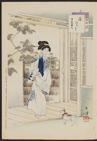 After the Bath: Woman of the Kansei Era [1789-1801] (Yuagari, Kansei koro fujin), from the series Thirty-six Elegant Selections (Sanjûroku kasen)