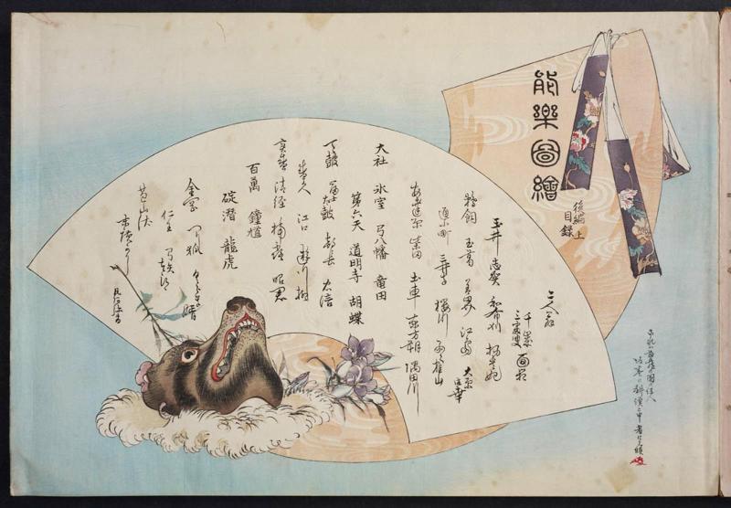 Table of Contents, from the series Pictures of Nô Plays, Part II, Section I (Nôgaku zue, kôhen, jô)