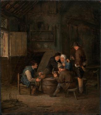 Peasants Gathered Round a Barrel