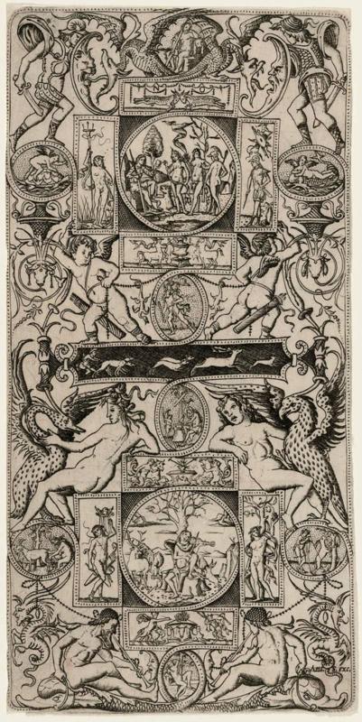 Ornament Panel with the Judgment of Paris and Orpheus Taming the Beasts