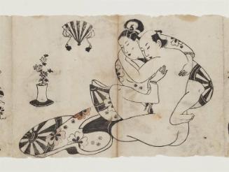 Seated Couple with Flower Arrangement, from an untitled erotic series with courtesan crests