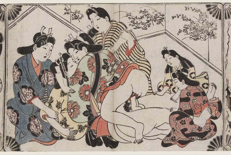 Young Man with Five Women, from an untitled erotic series