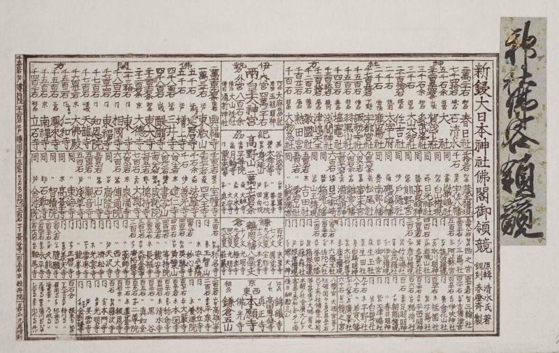 Newly Engraved Comparison of the Grounds of the Shrines and Temples of Great Japan (Shinsen Dai Nihon jinja bukkaku goryô kurabe)